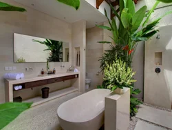 Bath design with palm trees