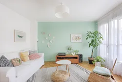 Wall With Flowers In The Living Room Interior