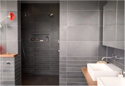 Bathroom in plain tiles design