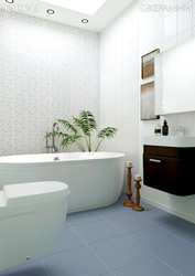 Bathtub in plain tiles photo