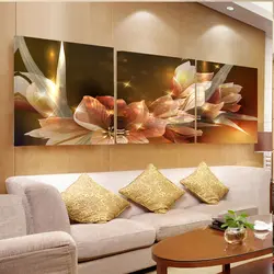 Painting in the living room above the sofa photo