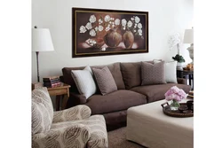 Painting in the living room above the sofa photo