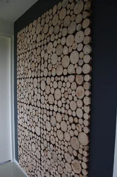 Cutting down wood in the kitchen interior
