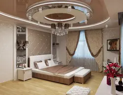 Дизайн потолков для спальни в современном стиле из гипсокартона фото