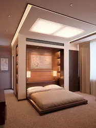 Ceiling design for a bedroom in a modern style from plasterboard photo