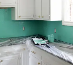 Paint tiles in kitchen photo