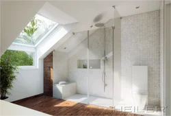 Ceiling bath in the attic photo