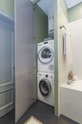 Bathroom design with dryer and washing machine photo
