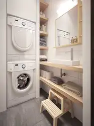 Bathroom design with dryer and washing machine photo