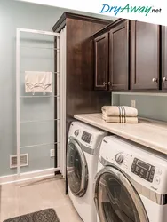 Bathroom design with dryer and washing machine photo