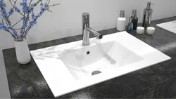 Bath sinks built into the countertop photo