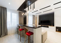 Kitchen design photo separating the living room