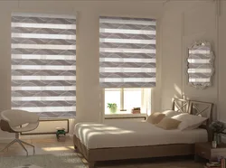 Blinds on plastic windows for the kitchen day night photo