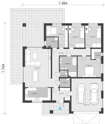 One-story house with three bedrooms and a terrace and garage photo