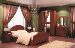 Bedroom interior furniture walnut color