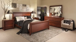 Bedroom interior furniture walnut color