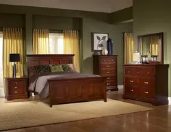 Bedroom interior furniture walnut color
