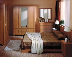 Bedroom interior furniture walnut color