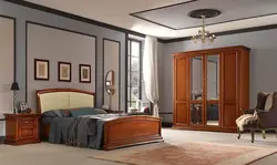 Интерьер спален мебель цвета орех