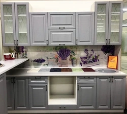 Oak gray color in the kitchen interior