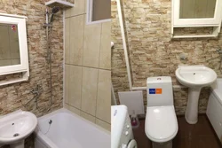 Ванна бөлмесінің фотосуреті панельдері бар дәретхананы жөндеу