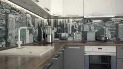 Gray panel kitchen design