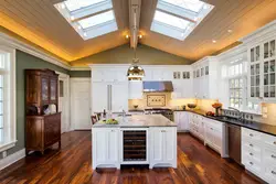 Kitchens with high ceiling design photo