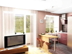 Interior design of a living room in a modern style in Khrushchev