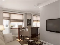 Interior design of a living room in a modern style in Khrushchev