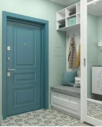 Интерьердегі көк түсті дәліз