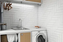 Herringbone bathroom design