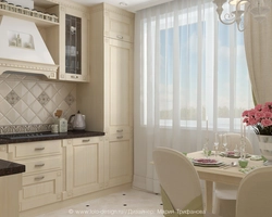 White and beige kitchens in the interior