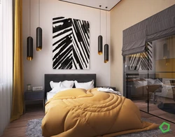 Bedroom with bright accents design photo