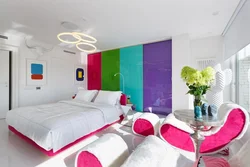 Bedroom with bright accents design photo