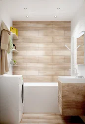 White And Wood In The Bathroom Interior Photo