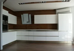 Photos of modern kitchens without handles