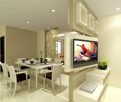 TV area in the kitchen living room photo