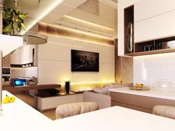TV area in the kitchen living room photo