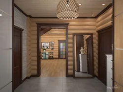 Hallway Design For A Wooden House Photo