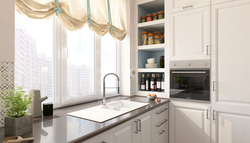 Kitchen Set By The Window Photo In The Apartment