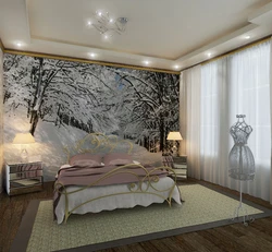 Frescoes in the bedroom interior