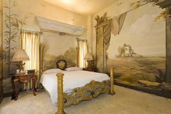 Frescoes in the bedroom interior