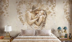 Frescoes in the bedroom interior