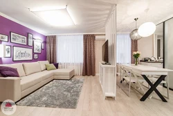 Room design 25 sq m bedroom living room