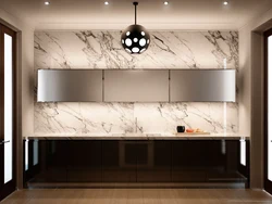 Marble on the wall in the kitchen interior photo