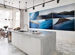 Marble On The Wall In The Kitchen Interior Photo