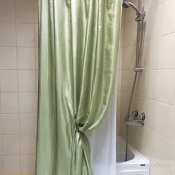 Bathtub design with tray and curtain