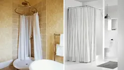 Bathtub design with tray and curtain