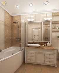 Bathroom design in beige tones