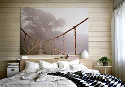 Photo on the wall in the interior photo in the bedroom
